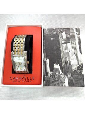 Caravelle New York Ladies Watch Box Tags Extra Links Parts Repair Non-Working